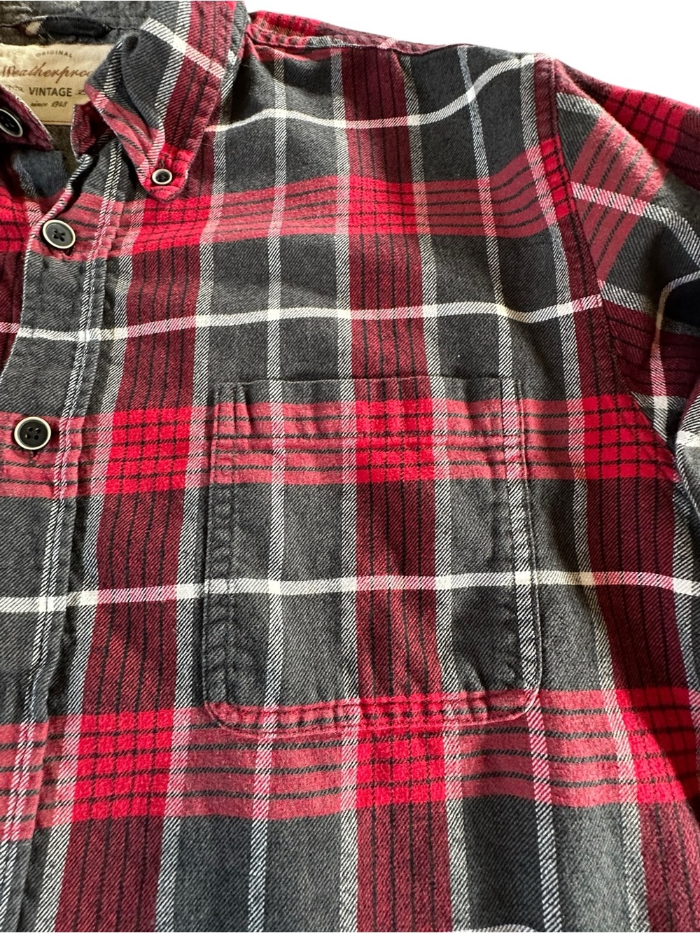 Weatherproof Red and Black Plaid Button-Down Shirt Large - Picture 4 of 13